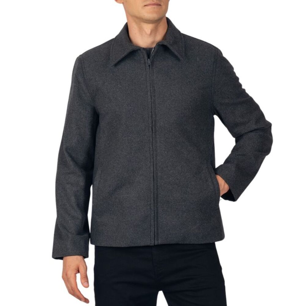 Alpine Swiss Grant Mens 28" Open Bottom Jacket Wool Blend JD Bomber Coat Zipered - Picture 9 of 10